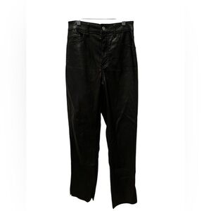 Express Womens Sz 00R Faux Leather Pants Black Modern Straight Super High Rise